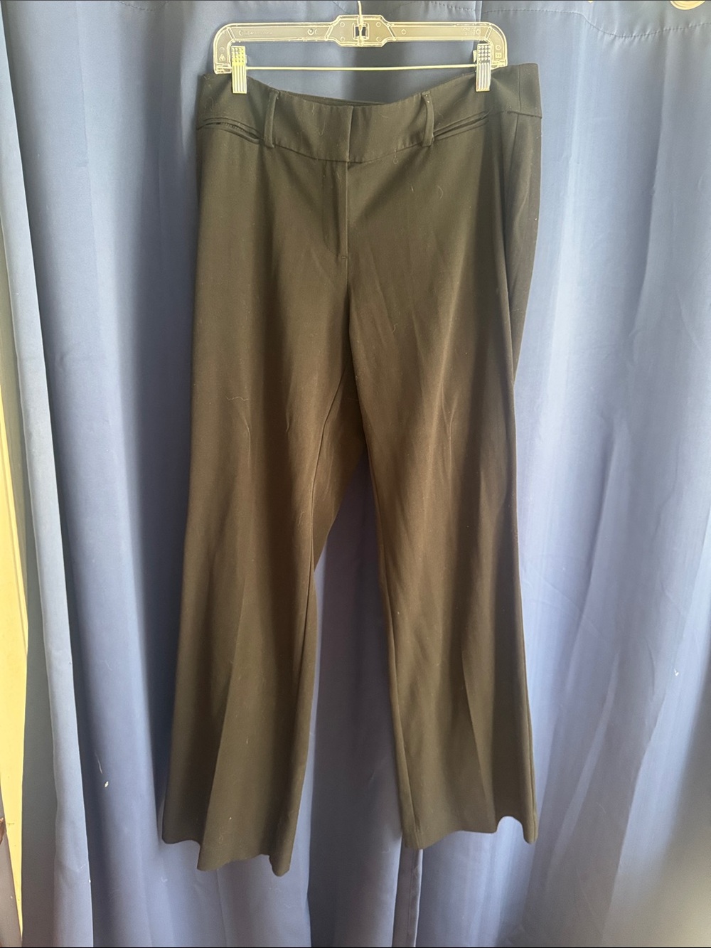 LOFT Black Wide-Leg Stretch Dress Pants